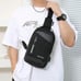 Black Versatile Sling Chest Bag Nylon USB Travel Shoulder