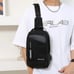 Black Versatile Sling Chest Bag Nylon USB Travel Shoulder
