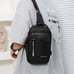 Black Versatile Sling Chest Bag Nylon USB Travel Shoulder
