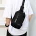 Black Versatile Sling Chest Bag Nylon USB Travel Shoulder