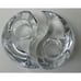 Miller Rogaska Crystal YIN YANG Pair Votive Tea Light Candle Holders Slovenia