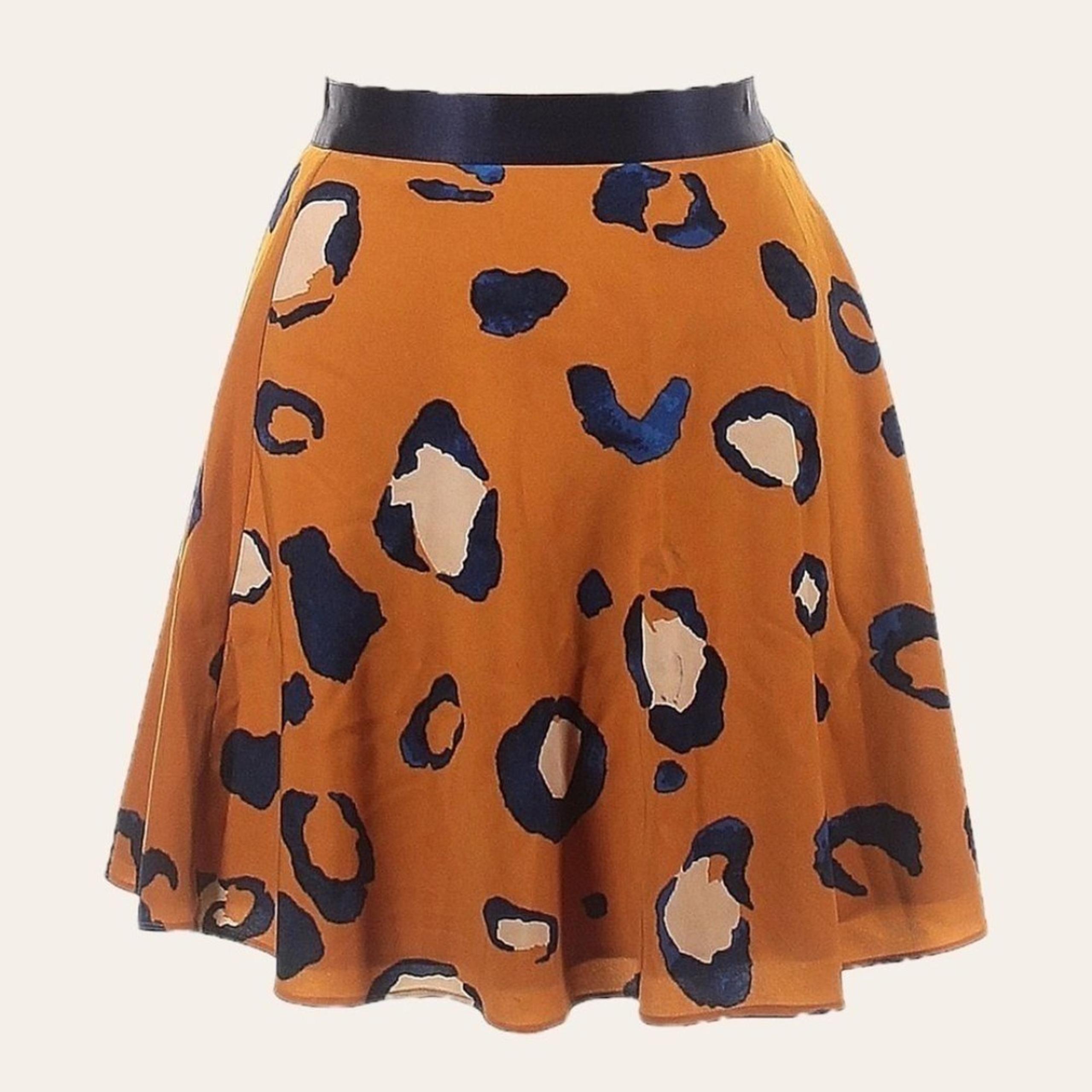 3.1 Phillip Lim Target Mustard Orange Abstract Leopard Skater Skirt Size 4