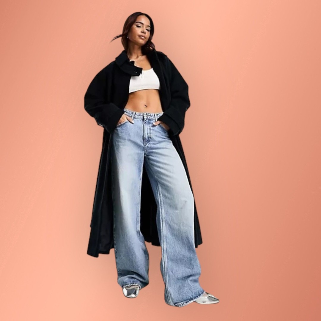 ASOS DESIGN top collar boyfriend coat in navy\NWT Size XS