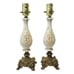 2 VTG Bisque Cherub Boudoir Table Lamps Metal Base MCM Bedside Light Cupid 12