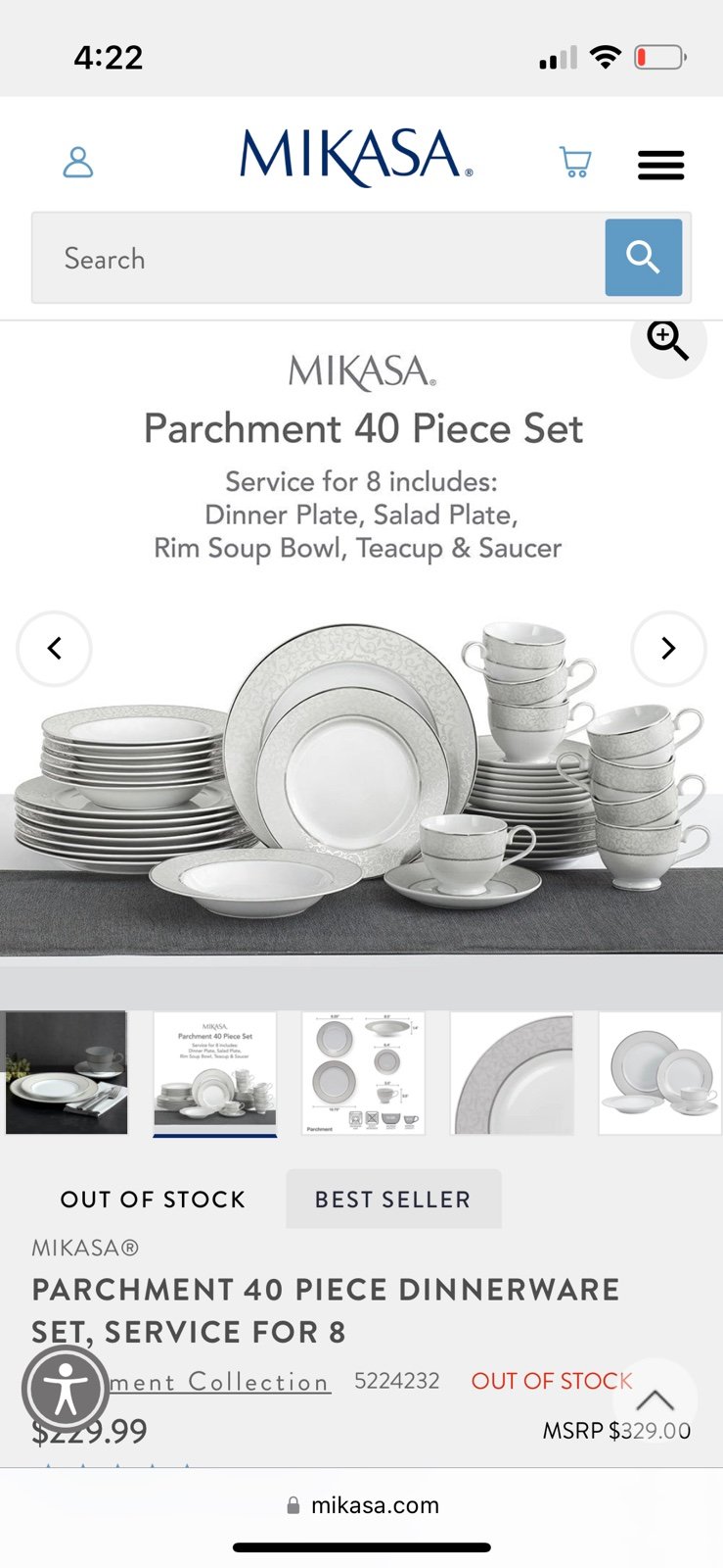 Mikasa china Dinnerware Set