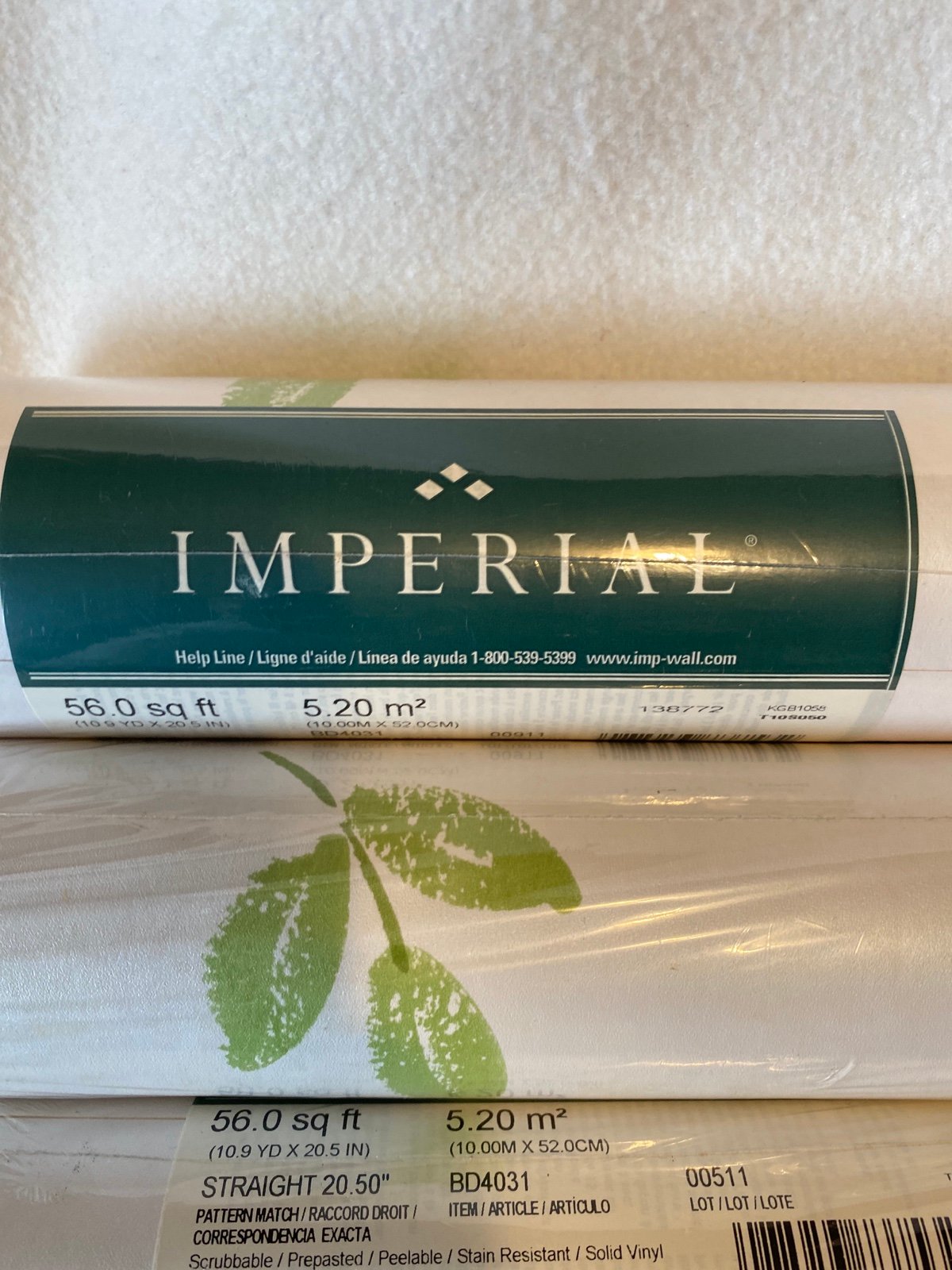 Imperial Floral Wallpaper Ivy Lot of Three Double Rolls  Prepasted 56 sq ft