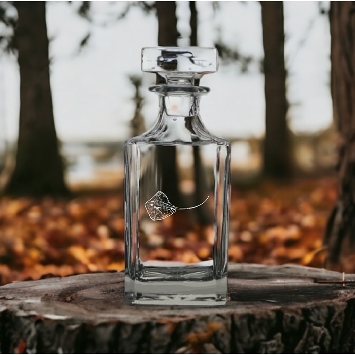 Stingray Decanter 26 Oz Bourbon Whiskey Premium Glass Personalize Animal NEW