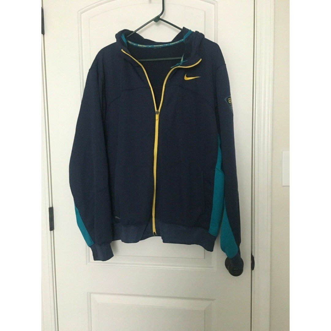 Nike Men's Zip Up Jacket Size XL Blue & Gold