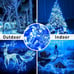 Lights, Blue, 33ft 100 LED Battery Operated Christmas String Lights