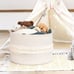 Woven Storage Basket, Large White Boho Decorative Basket for Home Decor
