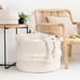 Woven Storage Basket, Large White Boho Decorative Basket for Home Decor