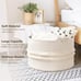 Woven Storage Basket, Large White Boho Decorative Basket for Home Decor