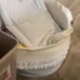 Woven Storage Basket, Large White Boho Decorative Basket for Home Decor