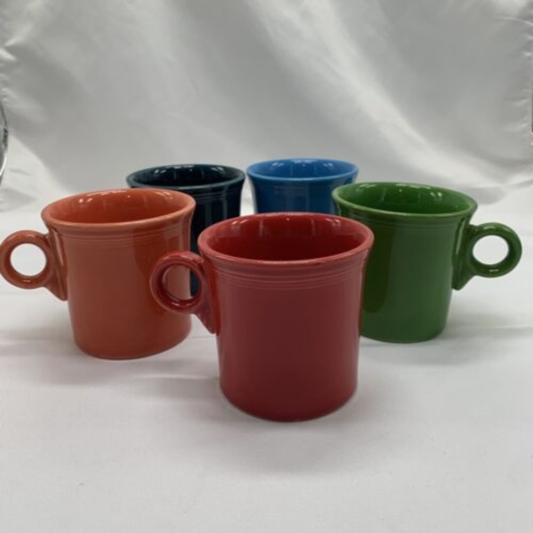 Fiesta Fiestaware Coffee Mugs Homer Laughlin HLC Set of 5 Ring Handle Retired