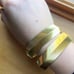 Vintage 2pc set Monet signed gold tone bracelets