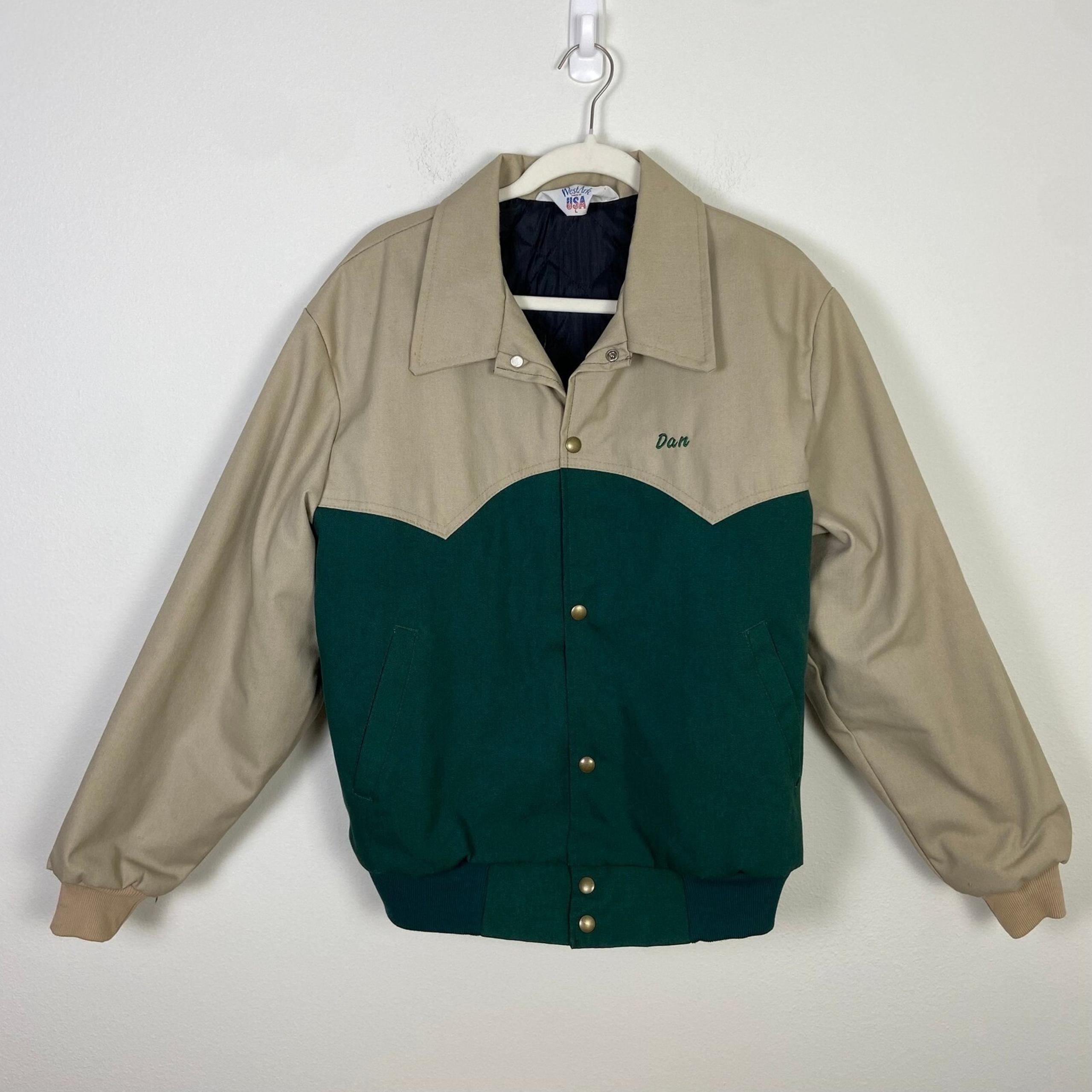 Vintage Men's Large Western Jacket Embroidered Deer Hunting Outdoorsman Retro