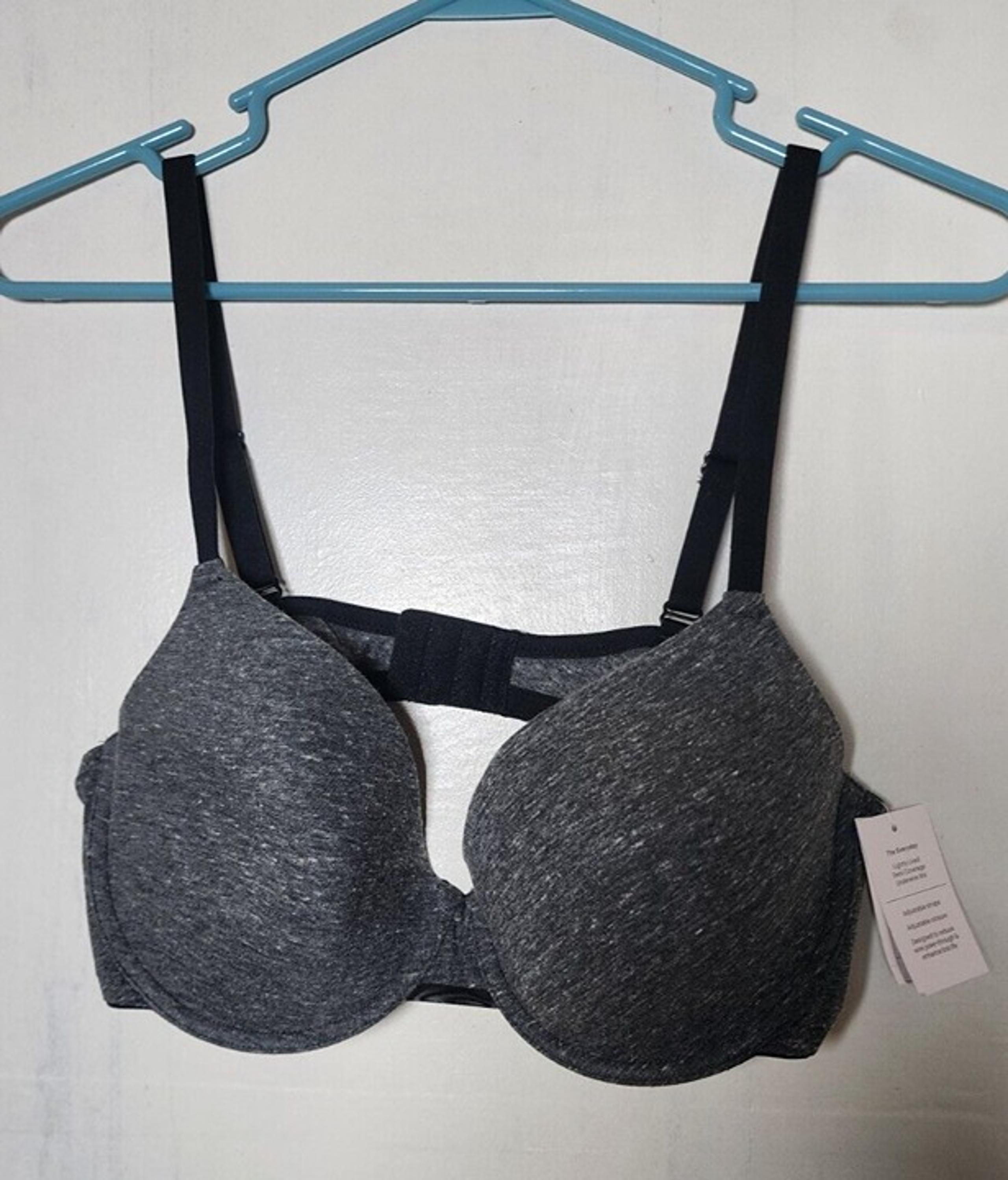 New Auden Women's Gray Underwire Lightly Line Bra Adjustable Straps Size 34B