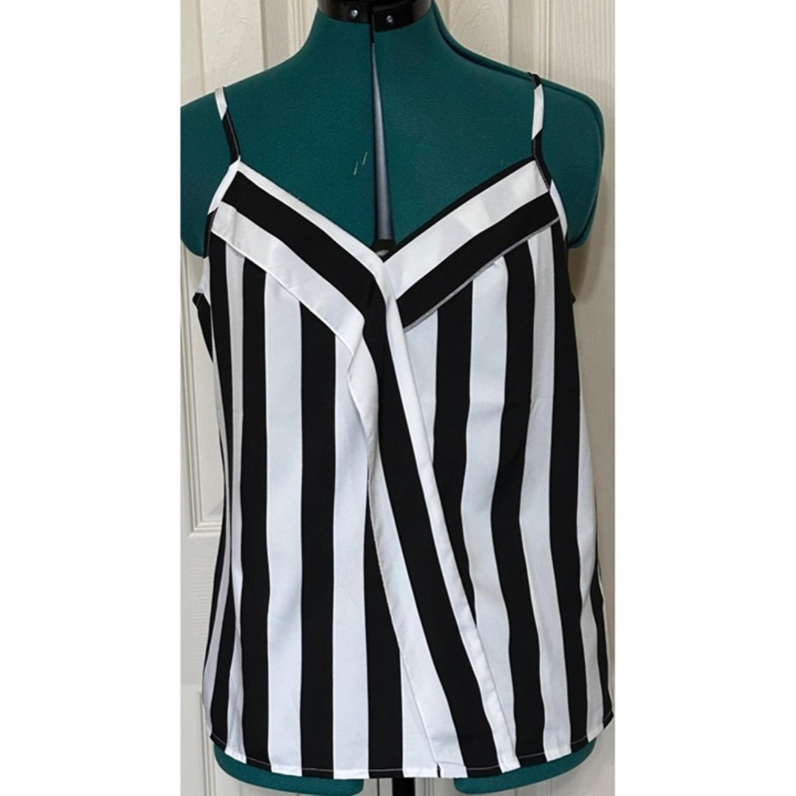 Shein Black Striped Camisole w/Spaghetti Straps 100% Polyester Women's Size M