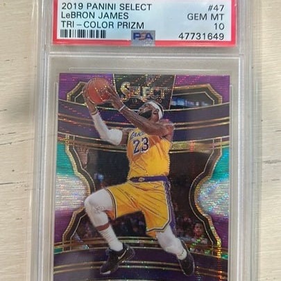 2019 Lebron James Panini Select Tri - Color Prizm GEM MINT 10 PSA Graded