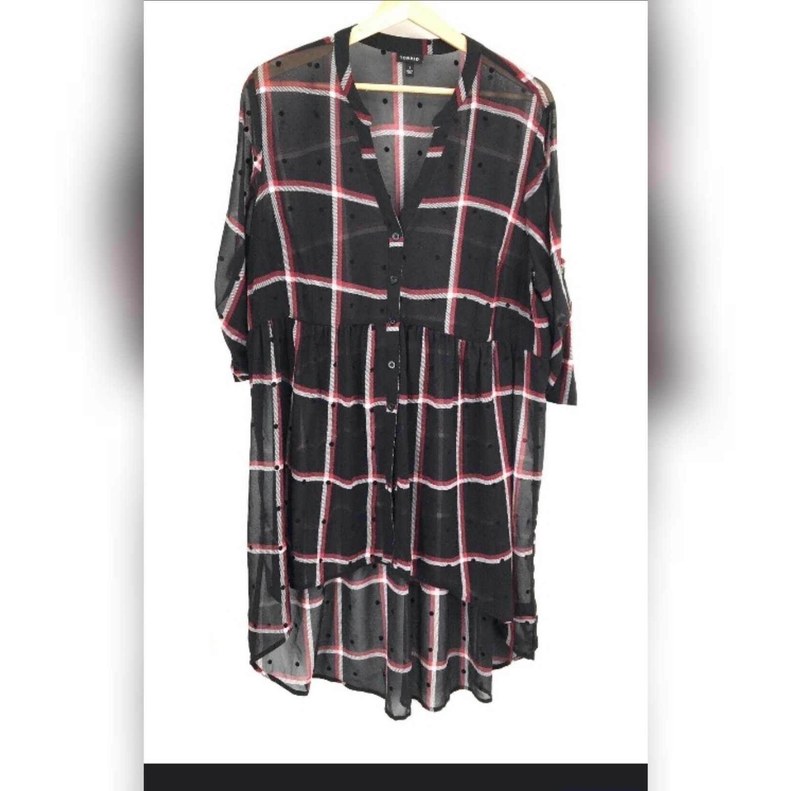Torrid Plai Mesh Style High Low Dress