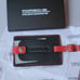 Porsche Leather Luggage Tag - Black and Red