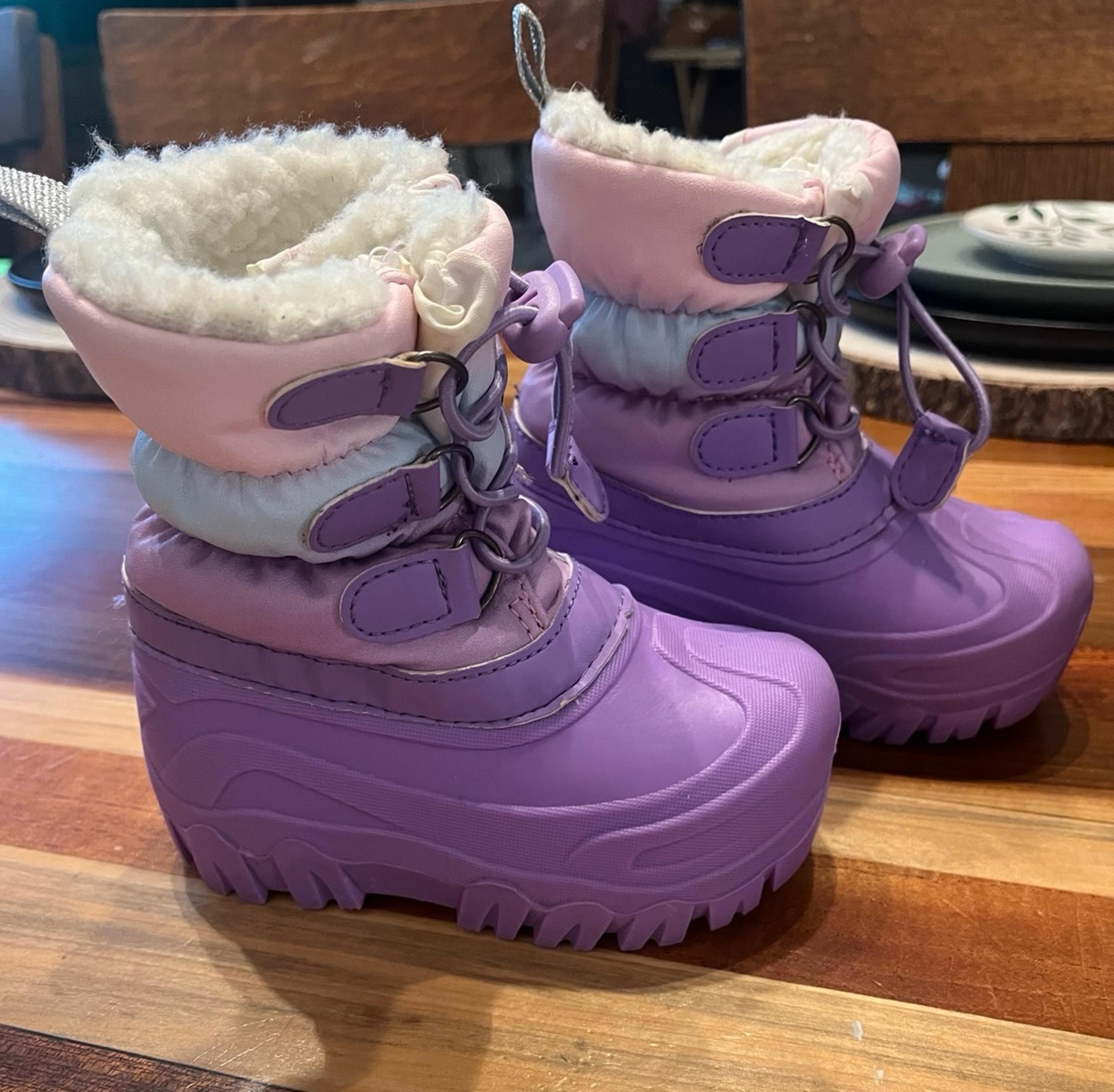 Members Mark Purple Toddler Snow Boots Size 7/8