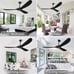 New Boosant Smart Ceiling Fan 3 Blade Solid Wood Black Indoor Outdoor w/ Remote