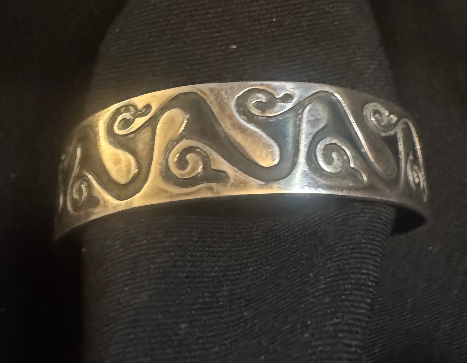 925 Sterling Silver Sadye L Vadssil Abstract Design Cuff Bracelet 6.5”