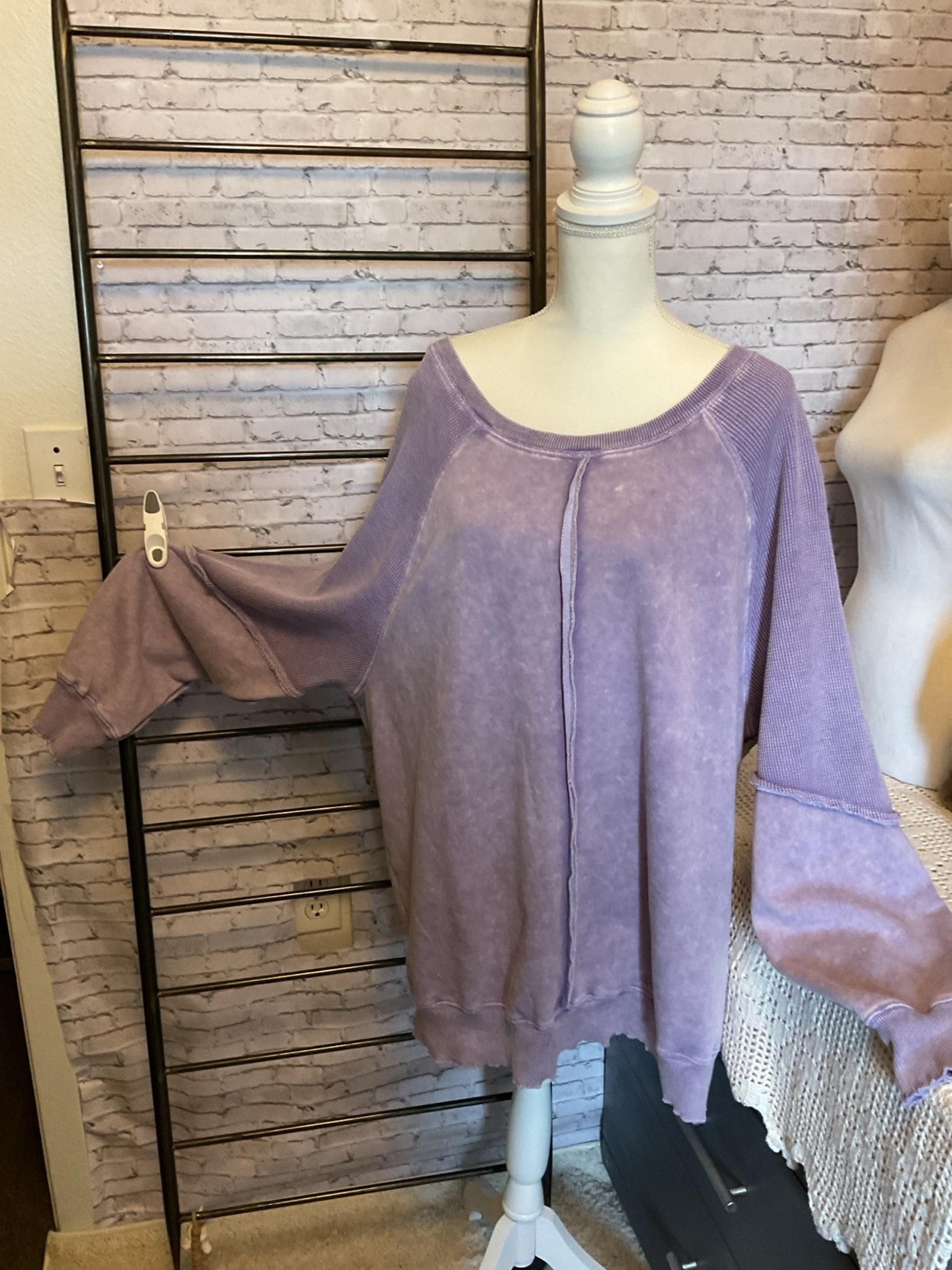 Timber Brooke Boutique purple waffle knit top 2X