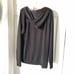 Lauren Ralph Lauren Black Wrap v neck Hoodie top pullover women size XL