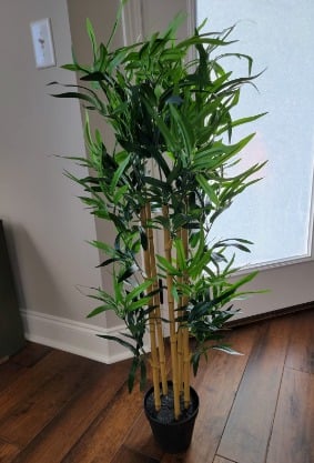 New Artificial Fake Bamboo Plant with Plastic Planter Pot, 39.4