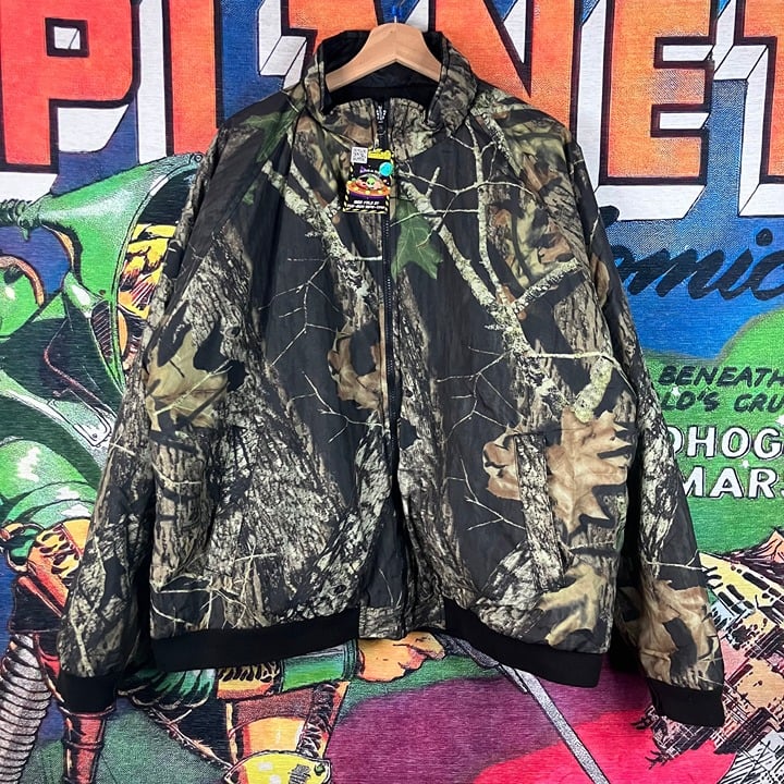 Vintage Y2K Mossy Oak Camo Reversible Windbreaker Size XL
