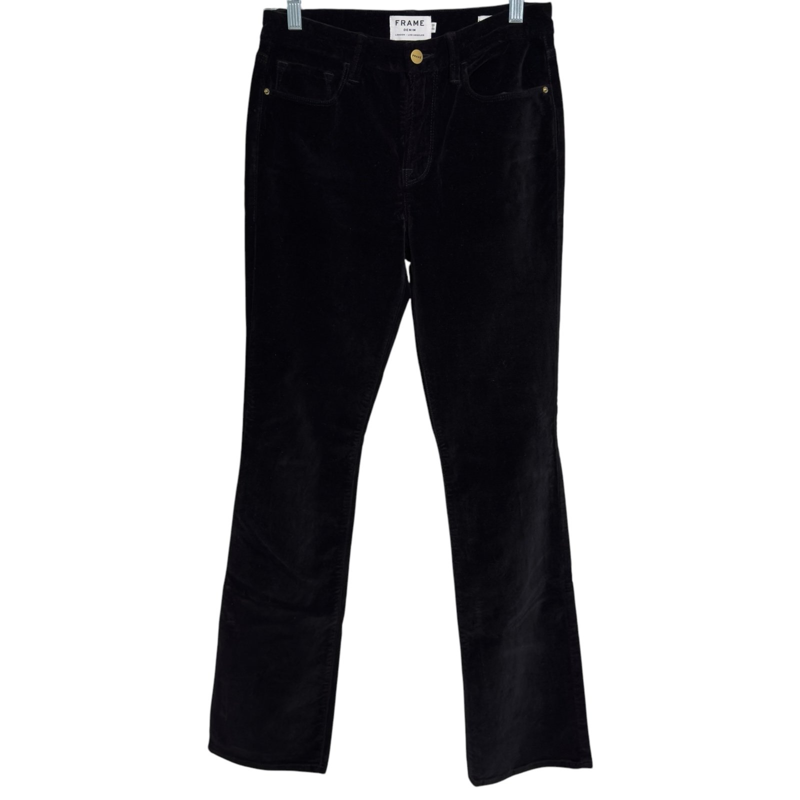 Frame Le Mini Boot Black Velvet Pants Size 27