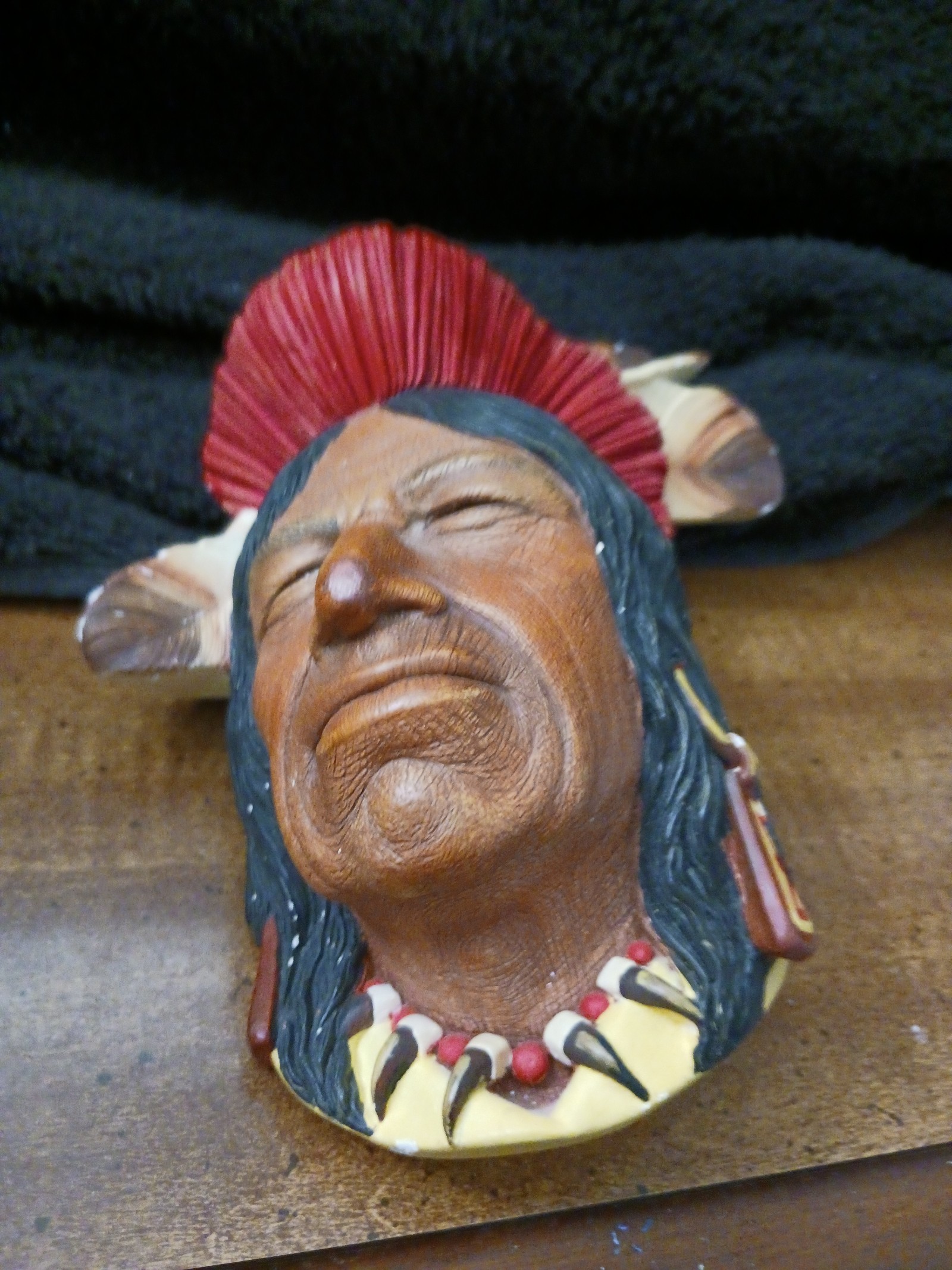 Vintage Bossons England chalkware head Shawnee chief tecumseh