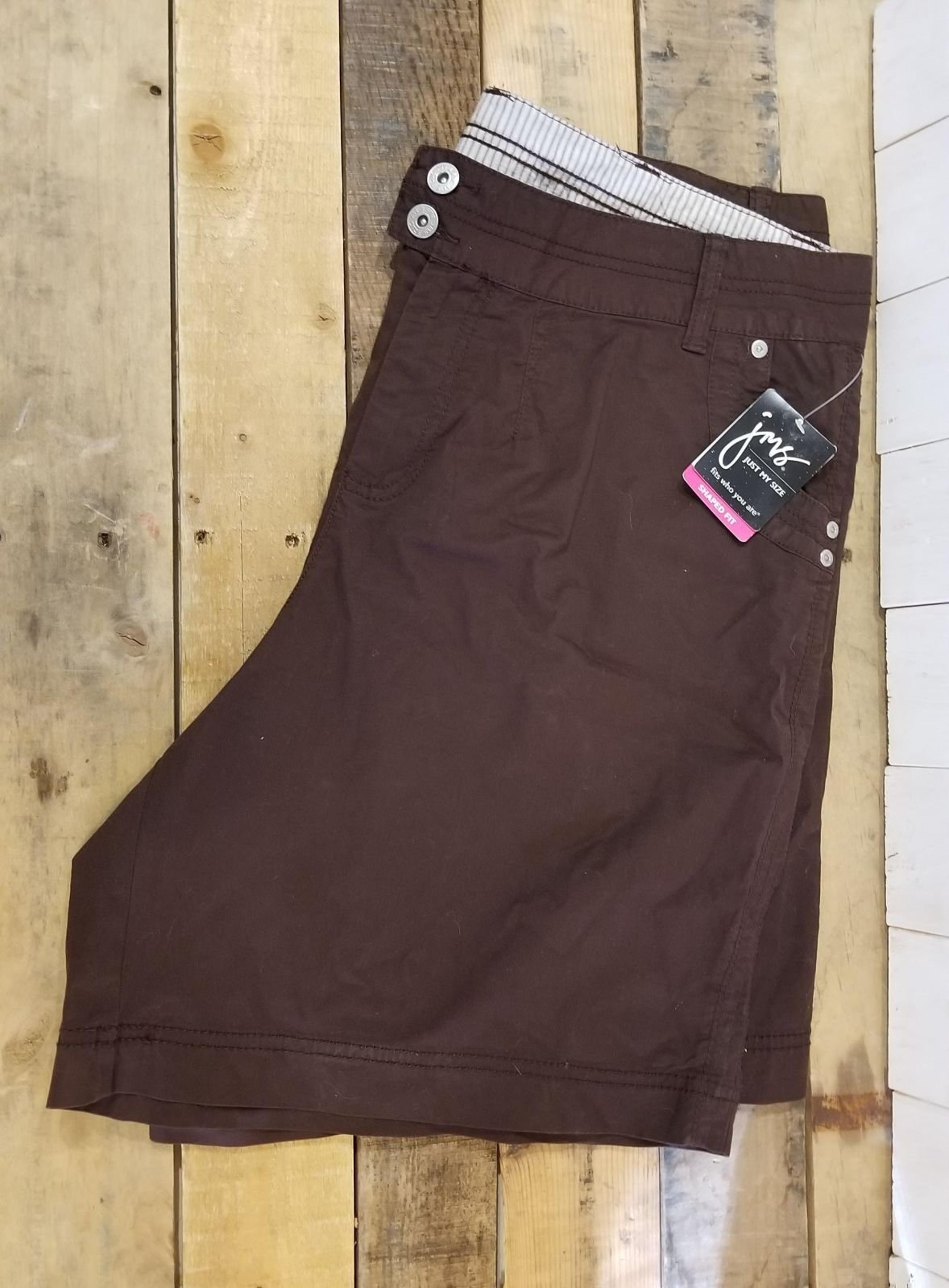 NWT Just My Size Brown Shorts Sz 18w