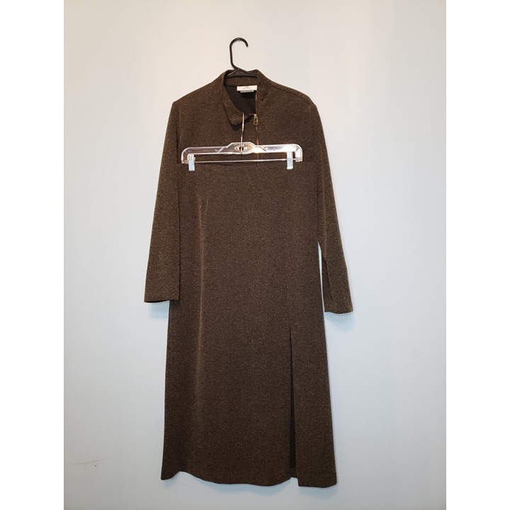 Vtg On by Leboff Womens 12 Brown Blazer Skirt 2 Pc Suit Set Long Sleeve