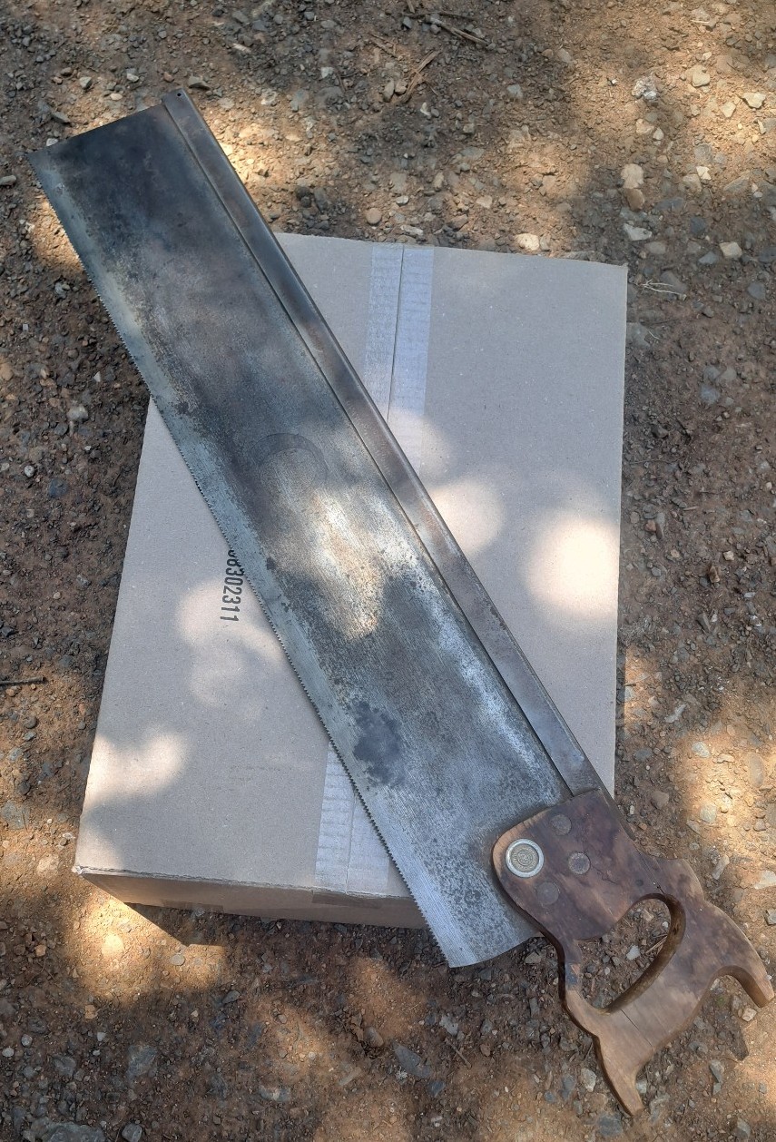 Vintage MCM Henry Disston & Sons Warranted 27 Spined Miter Backsaw