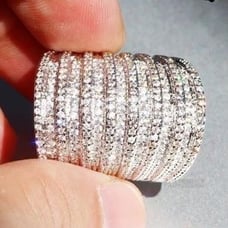 **New 6.8 CT Princess Cut Diamond Silver Ring