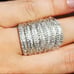 **New 6.8 CT Princess Cut Diamond Silver Ring