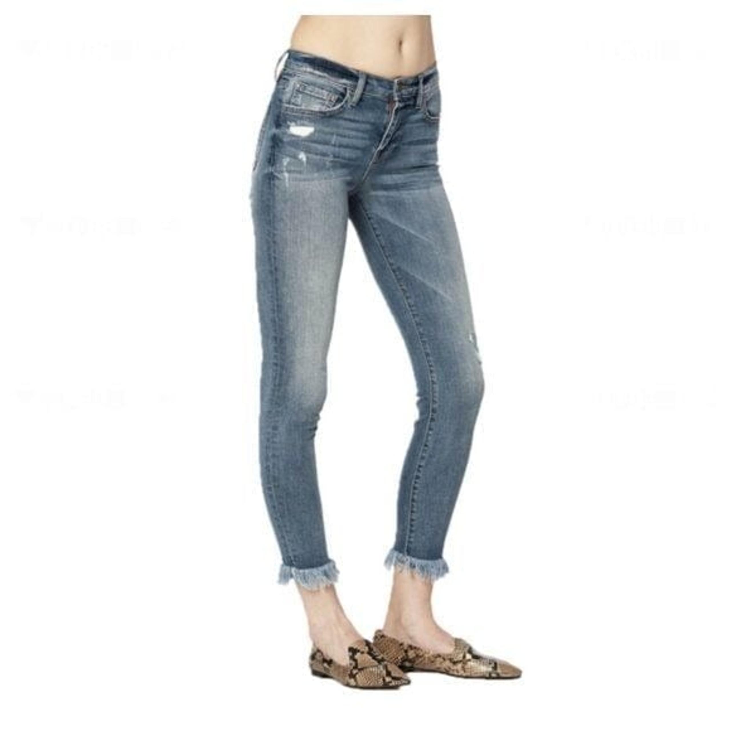 Etienne Marcel Women's Stone Raw Hem Skinny Jeans EM2075 Blue Size 28