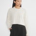 Aritzia Babaton Glory Cropped Merino Wool Sweater Cable Knit Oversized Crew Sz S