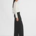 Aritzia Babaton Glory Cropped Merino Wool Sweater Cable Knit Oversized Crew Sz S