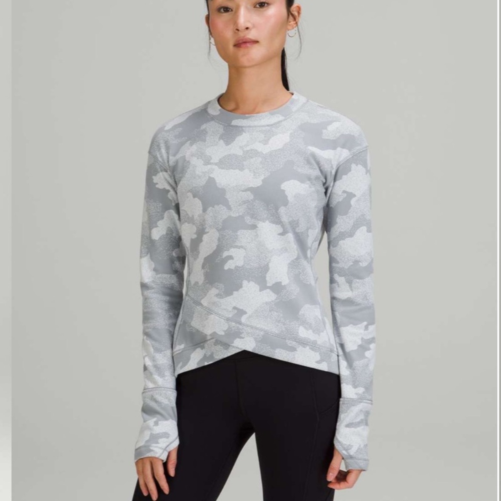 Lululemon Close to Crossing Long Sleeve Shirt RuluCamo Rhino Grey Starlight 6