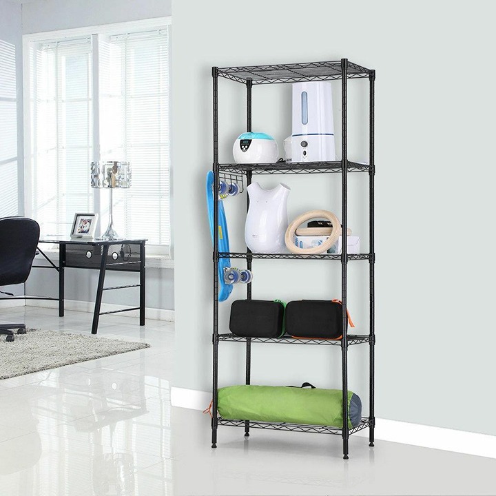 5 Layer Wire Shelving Rack Adjustable Shelf Storage Unit Commercial