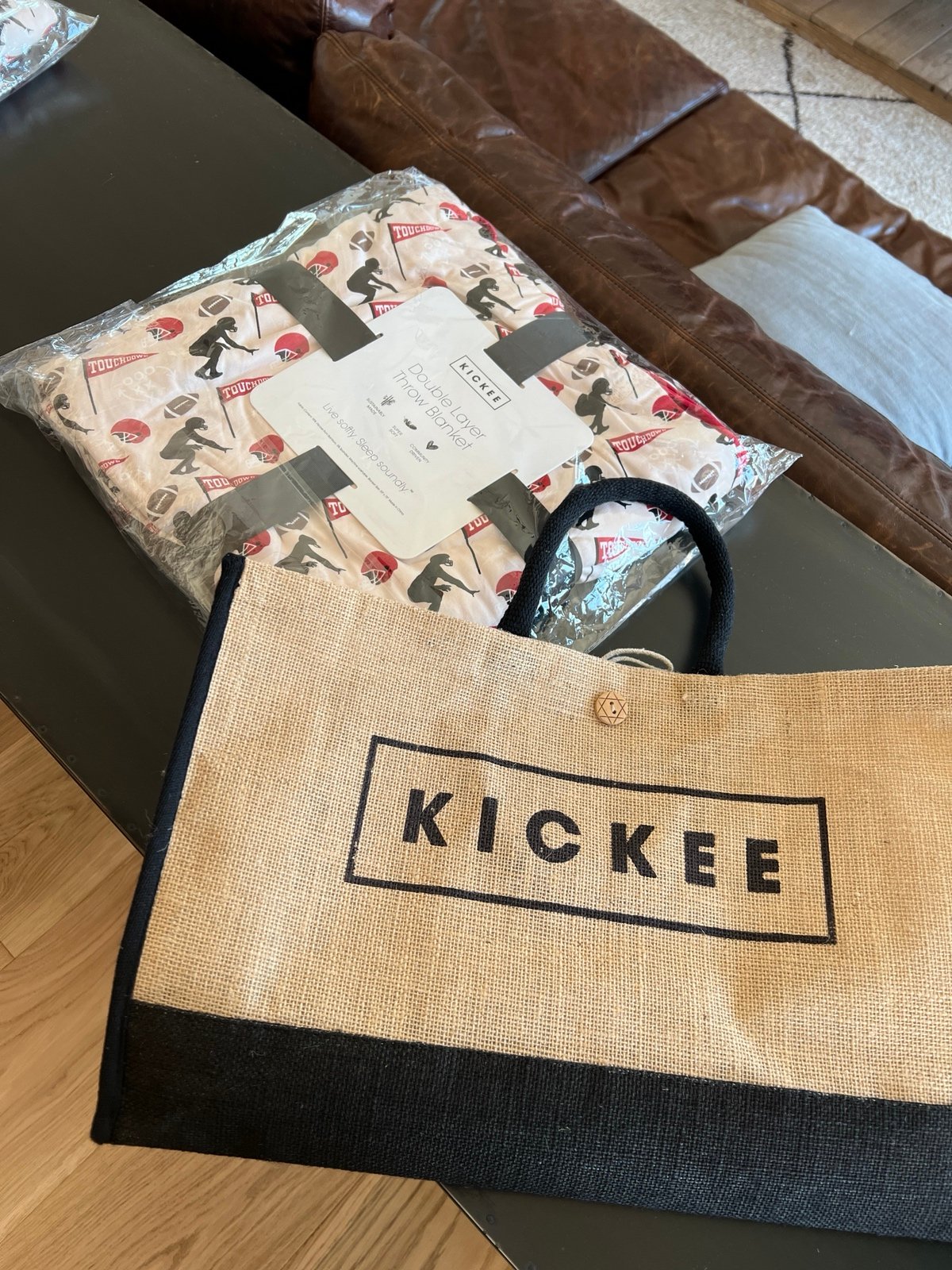 Kickee Pants Latte Touchdown Double Layer Throw 55x75