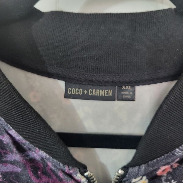 Coco + shops Carmen Womens Size XXL Dark Floral Velvet/ Velour Full Zip Jacket