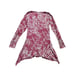Chalet Et Ceci Asymmetrical Tunic Lagenlook Women XS Made In USA Red Floral