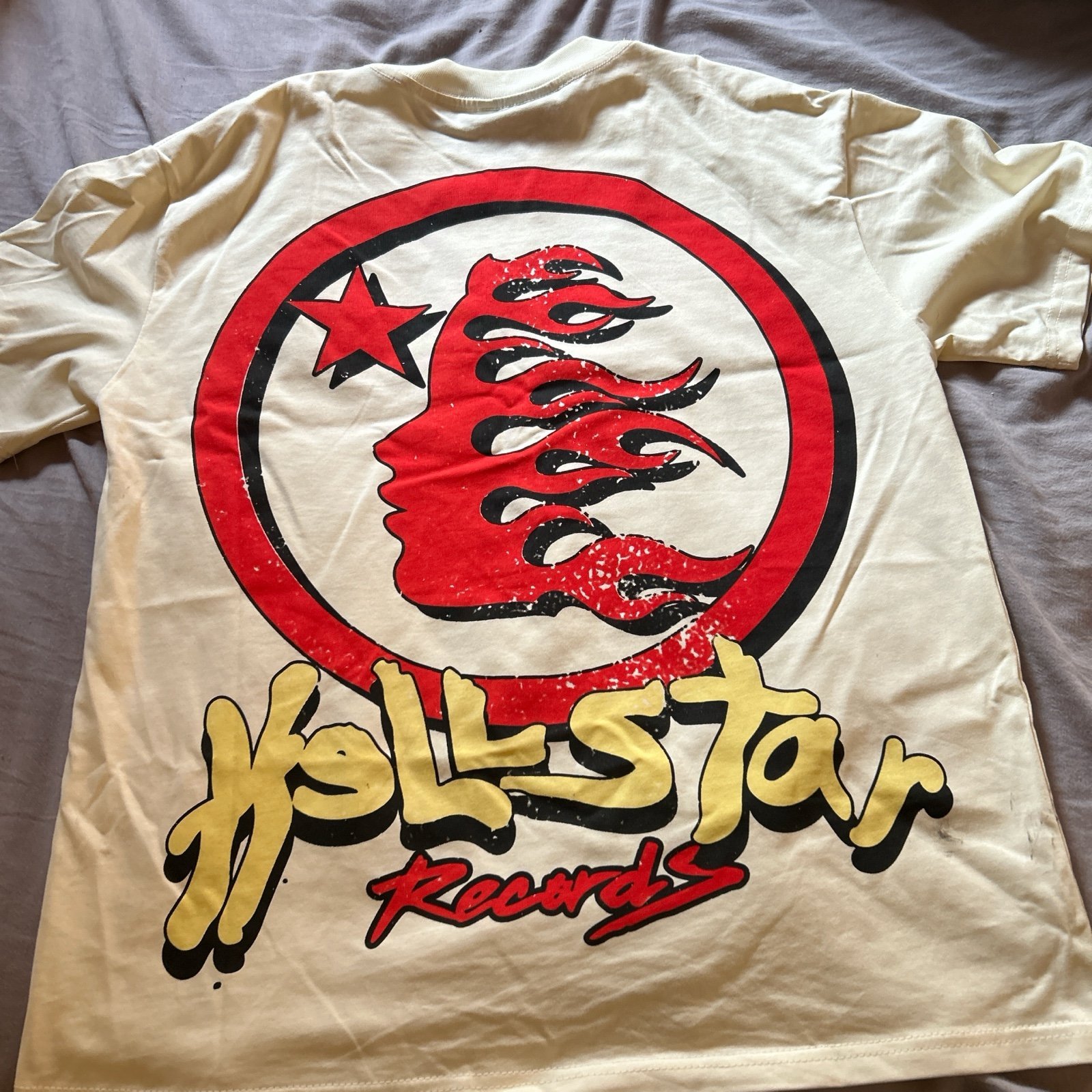 Hellstar tee small but can fit a medium worn once can show receipt if you want
