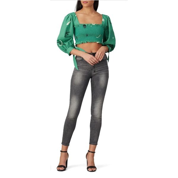 Capulet Gracia Smocked Crop Top Rent the runway Preloved XS 108