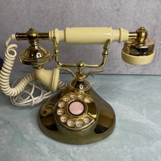 Vintage Radio Shack French Style Dial Rotary Desk Telephone Phone Korea AS IS
